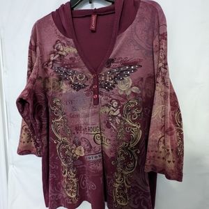 Gitano Women's (18/20) Burgundy/Tan Top